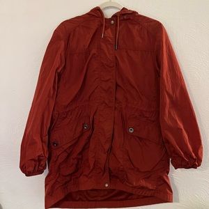 Red American eagle raincoat. Size L